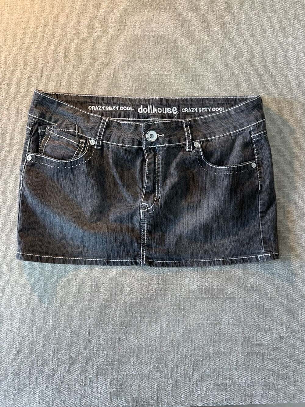 Dollhouse Crazy Sexy Cool Denim Mini Skirt Black